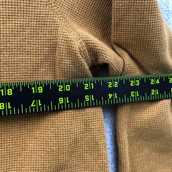 George Mens Henley Shirt Size XL Long Sleeve Waffle Knit Pullover Casual Brown - Picture 5 of 9